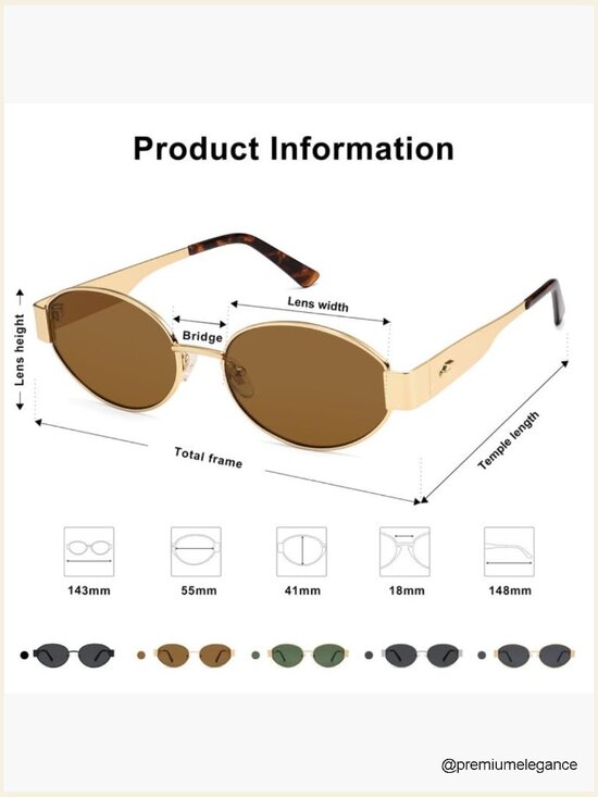 Retro Oval Sunglasses UV400 Protection Full Frame Metal Sunglasses main image 4